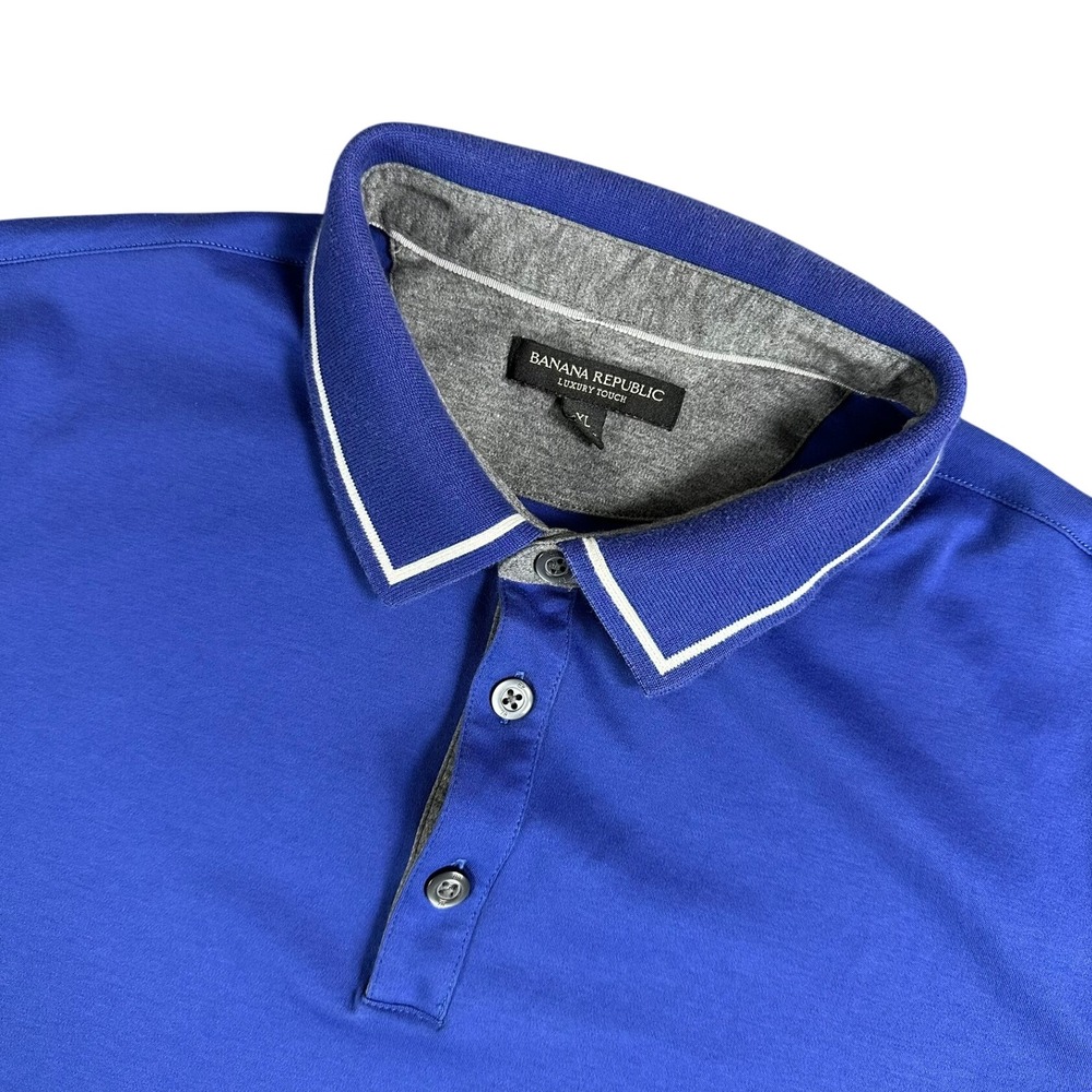Banana Republic Luxury Touch Men's Royal Blue‎ Polo Shirt XL